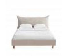 Maisons du Monde Cama beige con somier de láminas 160x200 Fergus