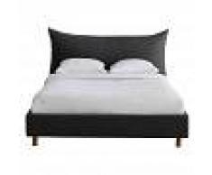 Maisons du Monde Cama con somier de láminas 140x190 gris Fergus