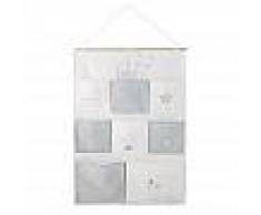 Maisons du Monde Organizador de pared de algodón gris y blanco