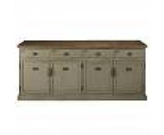 Maisons du Monde Cajonera con 4 puertas y 4 cajones de abeto reciclado patinado Ferdinand