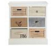 Maisons du Monde Mueble cajonera 6 cajones blanco Ouessant