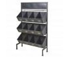 Maisons du Monde Estantería de metal negro con pizarra