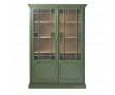 Maisons du Monde Vitrina con 2 puertas de acacia maciza y vidrio granulado Magdalena