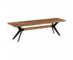 vidaXL Banco de comedor madera de acacia maciza y acero 160x40x45 cm