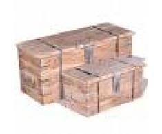 vidaXL Set de baúl de almacenamiento de madera de acacia 2 unidades