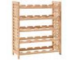 vidaXL Botellero para 25 botellas madera maciza de nogal 63x25x73 cm