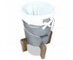 vidaXL Cesto de ropa hierro galvanizado y madera reciclada 30x30x58 cm