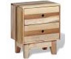 vidaXL Mesita de noche de madera reciclada maciza