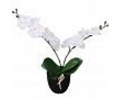 vidaXL Planta artificial orquídea con macetero 30 cm blanca