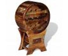 vidaXL Botellero para 10 botellas de madera maciza reciclada