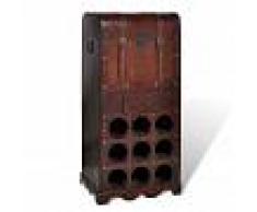 vidaXL Botellero de madera para 9 botellas baúl con cajón