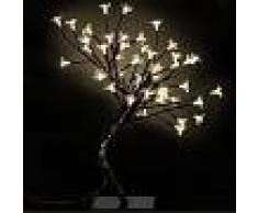 vidaXL Arbol mediano con luces LED amarillas cerezo, 2 unidades