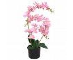 vidaXL Planta artificial orquídea con macetero 65 cm rosa