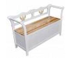 vidaXL Banco de almacenamiento 126x42x75 cm madera blanco
