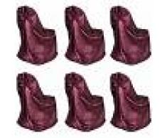 vidaXL Set de 6 Fundas rojas burdeos para sillas, banquetes y bodas