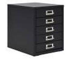vidaXL Armario archivador con 5 cajones metal 28x35x35 cm negro