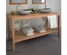 vidaXL Mueble de lavabo tocador madera de teca maciza 132x45x75 cm
