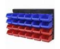 vidaXL Organizador de herramientas para pared, 2 piezas, Azul/ Rojo