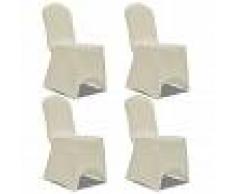 vidaXL Funda para silla elástica 4 unidades crema