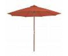 vidaXL Sombrilla de jardín con palo de madera 300 cm terracota