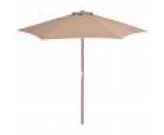 vidaXL Sombrilla de jardín con palo de madera 270 cm gris topo