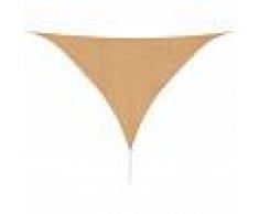 vidaXL Toldo de vela triangular HDPE 5x5x5 m m beige
