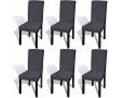 vidaXL Funda para silla elástica recta 6 unidades gris antracita