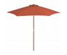 vidaXL Sombrilla de jardín con palo de madera 270 cm terracota