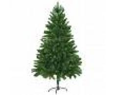 vidaXL Árbol artificial de Navidad con hojas realistas 210 cm verde