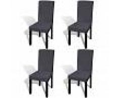 vidaXL Funda para silla elástica recta 4 unidades gris antracita