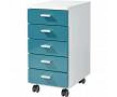 Germania Armario archivador con ruedas blanco y azul petrol 4099-183