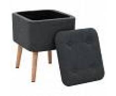 vidaXL Taburete con almacenaje tela rectangular 38x36x46cm gris oscuro