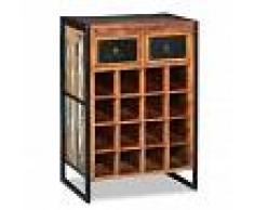vidaXL Botellero para 16 botellas de madera maciza reciclada