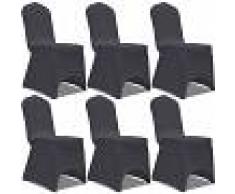 vidaXL Funda de silla elástica 6 unidades gris antracita