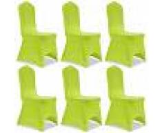 vidaXL Funda de silla elástica 6 unidades verde