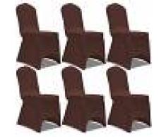 vidaXL Funda de silla elástica 6 unidades marrón