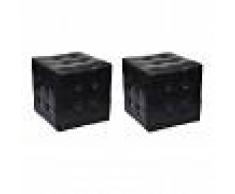vidaXL 2 x Taburete De Forma De Cubo Negro