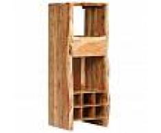 vidaXL Botellero madera acacia maciza borde irregular 40x40x110 cm