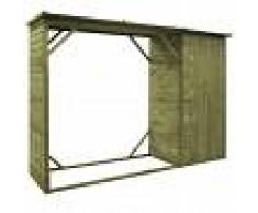 vidaXL Caseta leña y herramientas jardín FSC madera pino 253x80x170 cm