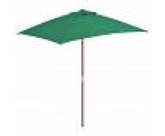 vidaXL Sombrilla de jardín con palo de madera 150x200 cm verde