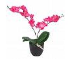 vidaXL Planta artificial orquídea con macetero 30 cm roja