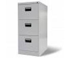 vidaXL Armario archivador de metal 3 cajones gris