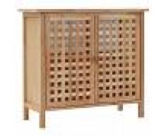 vidaXL Mueble de lavabo madera maciza de nogal 66x29x61 cm