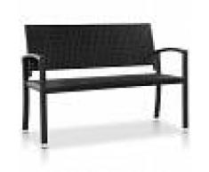 vidaXL Banco de jardín ratán sintético 122x60x87 cm negro