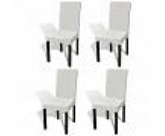 vidaXL Funda de silla elástica recta 4 unidades crema