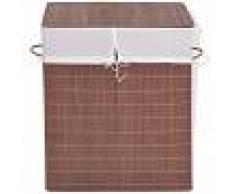 vidaXL Cesto de la ropa de bambú rectangular marrón