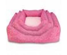 Cama Rosa Peluche Cuadrada para Perro