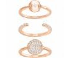 Swarovski Conjunto de anillos Ginger, blanco, baño de oro rosa