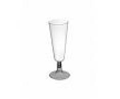 Copa de cava transparente con pie plata de 150 ml - 4 unidades