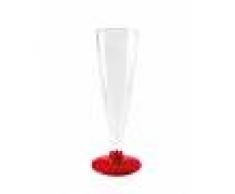 Copa para cava con pie rojo de 140 ml - 4 unidades